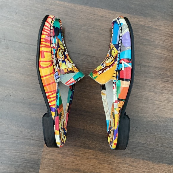 Sesto Meucci Italian Made Art Graphic Mule Sandals Size 7.5 M - Picture 8 of 16